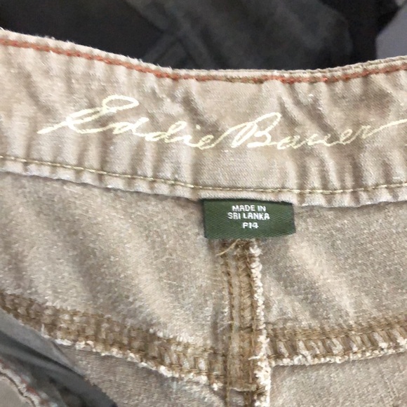 Eddie Bauer corduroy bootcut pants Women's P 14 curvy khaki tan jeans cotton EUC - Picture 10 of 14